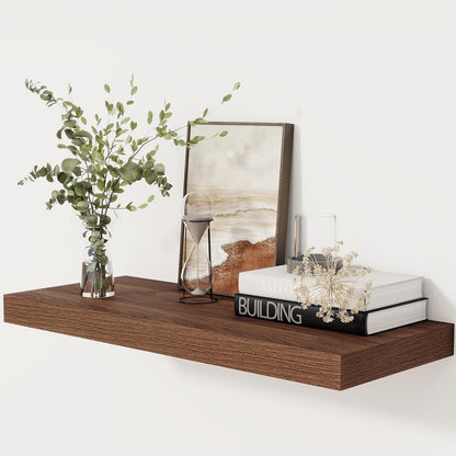 Floating Shelves 30 Inch Long, 12 Inch Deep Floating Shelf for Books, Rustic Wood 30 x 12 Storage