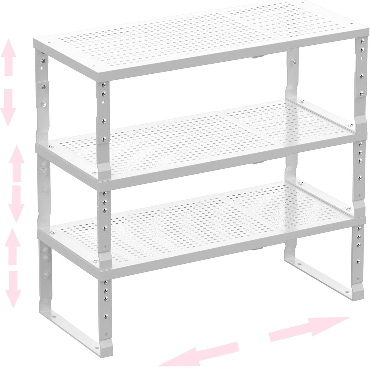 Metal Stackable Expandable Storage Shelf - Multi-Functional Home Storage Shelf, Suitable for