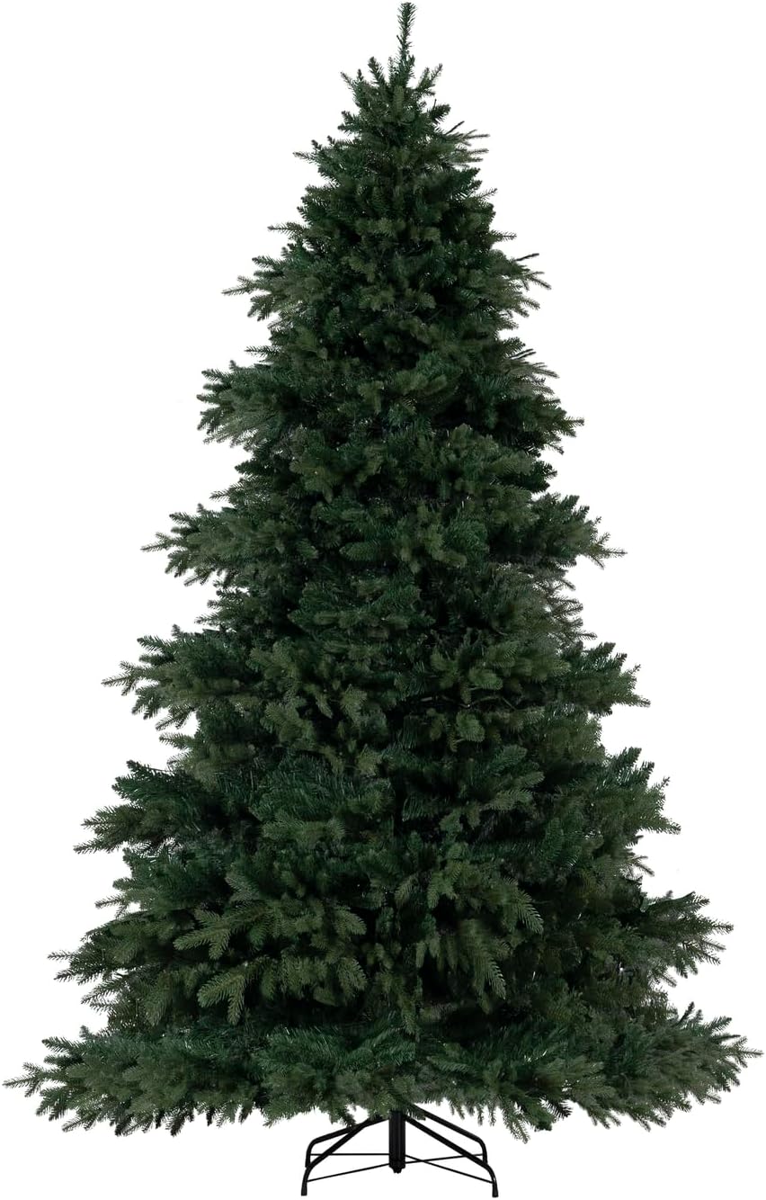 Naomi Home 7.5ft Rustic Christmas Tree with Lights, Realistic Classic Prelit with 3661 Branch Tips
