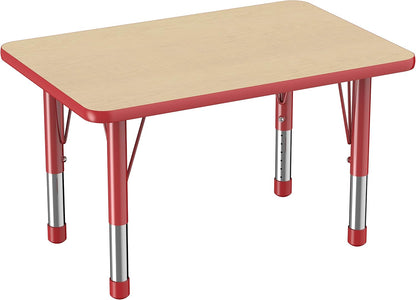 FDP Rectangle Activity School and Classroom Kids Table (24 x 36 inch), Chunky Toddler Leg