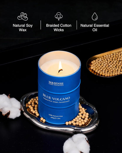 M&SENSE Tropical Fruit Soy Scented Candles Natural Non Toxic, Large Summer Candles 21.2oz 120 Hours