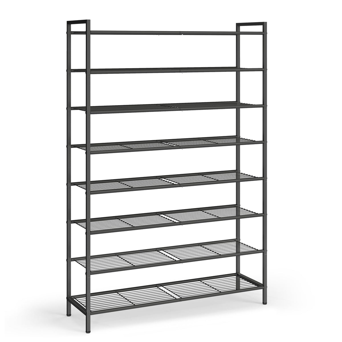 SONGMICS Metal Shoe Rack, Free Standing Shoe Organizer for Entryway Closet Garage Small Spaces