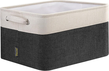 BALEINE 1 Pack Fabric Storage Bins for Shelves, Linen Storage Baskets for Organizing, Decorative