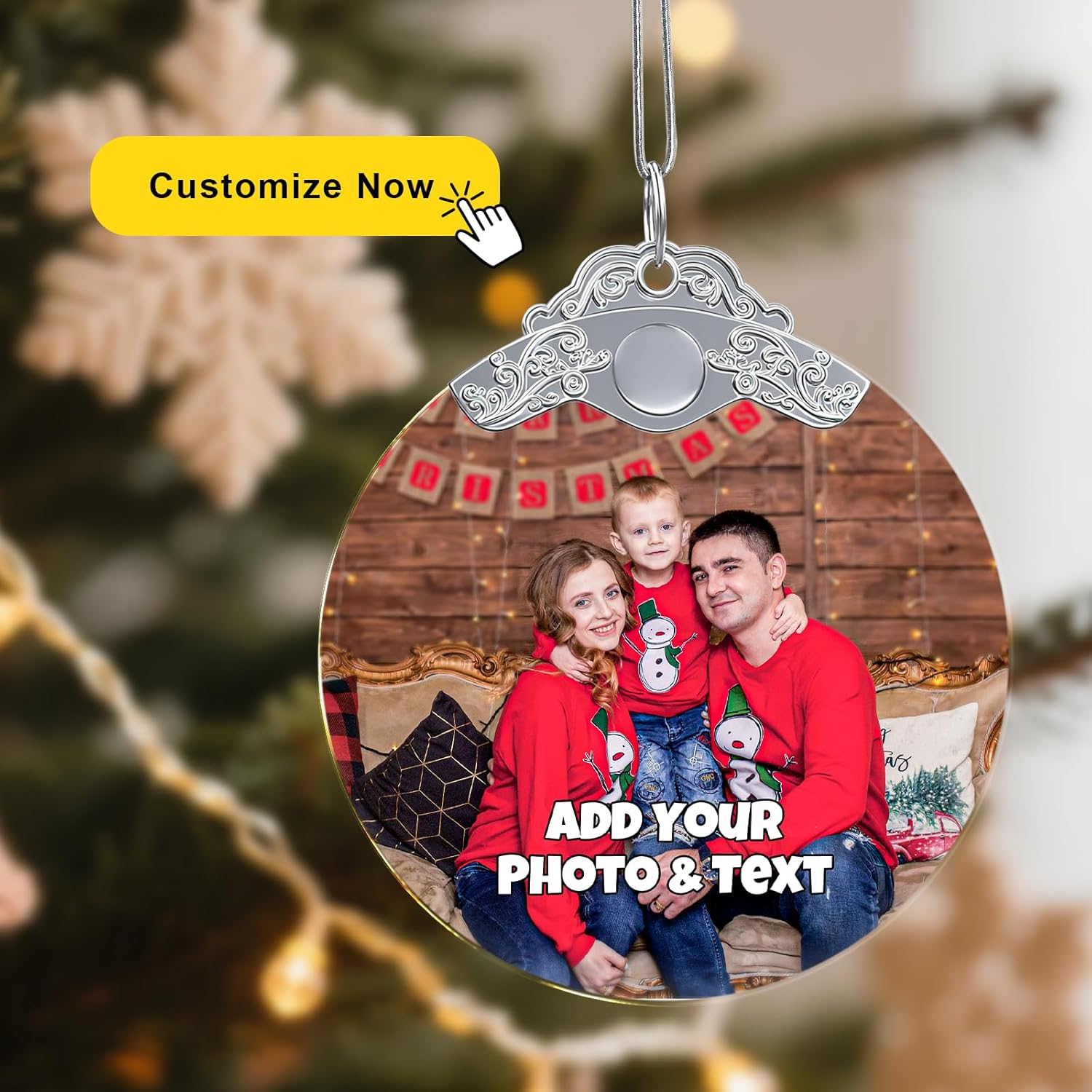 Personalized Christmas Ornament with Photo - Custom Picture Ornaments for Christmas 2025
