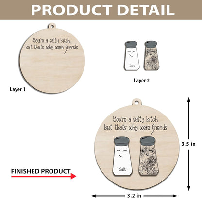 Funny Christmas Ornaments 2024 - Unique Wooden Ornaments for Tree, Gag Gifts for Men, Women