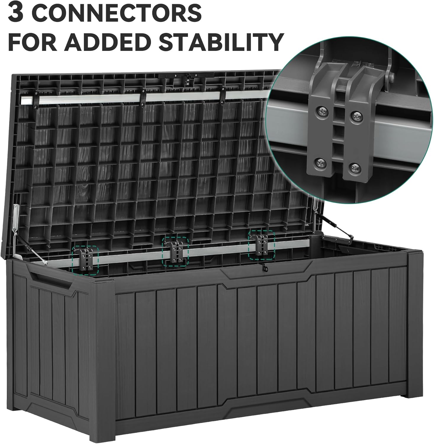YITAHOME 120 Gallon Large Deck Box, Resin Outdoor Storage Box for Outdoor Pillows, Garden Tools and