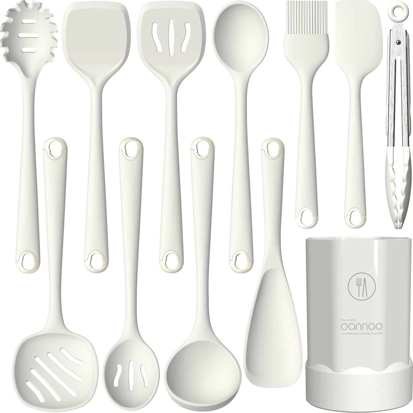Thickened Silicone Kitchen Utensils Set, 600°F Heat Resistant Silicone Cooking Utensils, Spatula