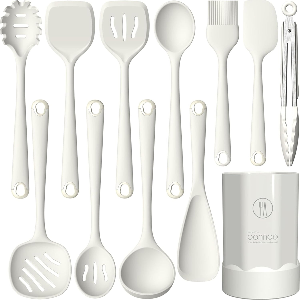 Thickened Silicone Kitchen Utensils Set, 600°F Heat Resistant Silicone Cooking Utensils, Spatula