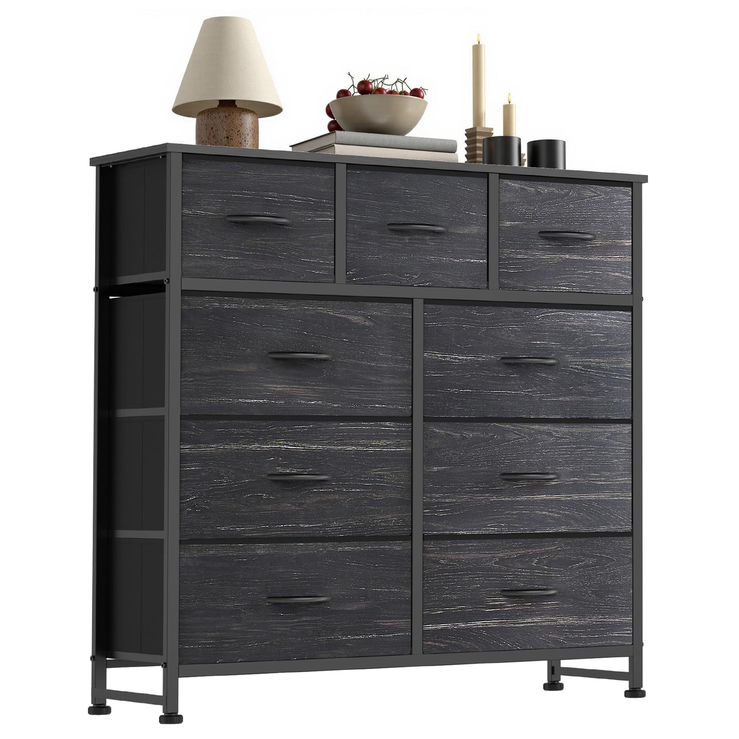 Sweetcrispy 9 Drawer Fabric Dresser Storage Tower Drawer Organizer