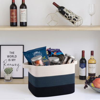 OIAHOMY Storage Basket, Woven Baskets for Storage, Cotton Rope Basket for toys,Towel Baskets for