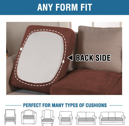 H.VERSAILTEX Velvet Stretch Couch Cushion Cover Plush Cushion Slipcover for Chair Cushion Furniture