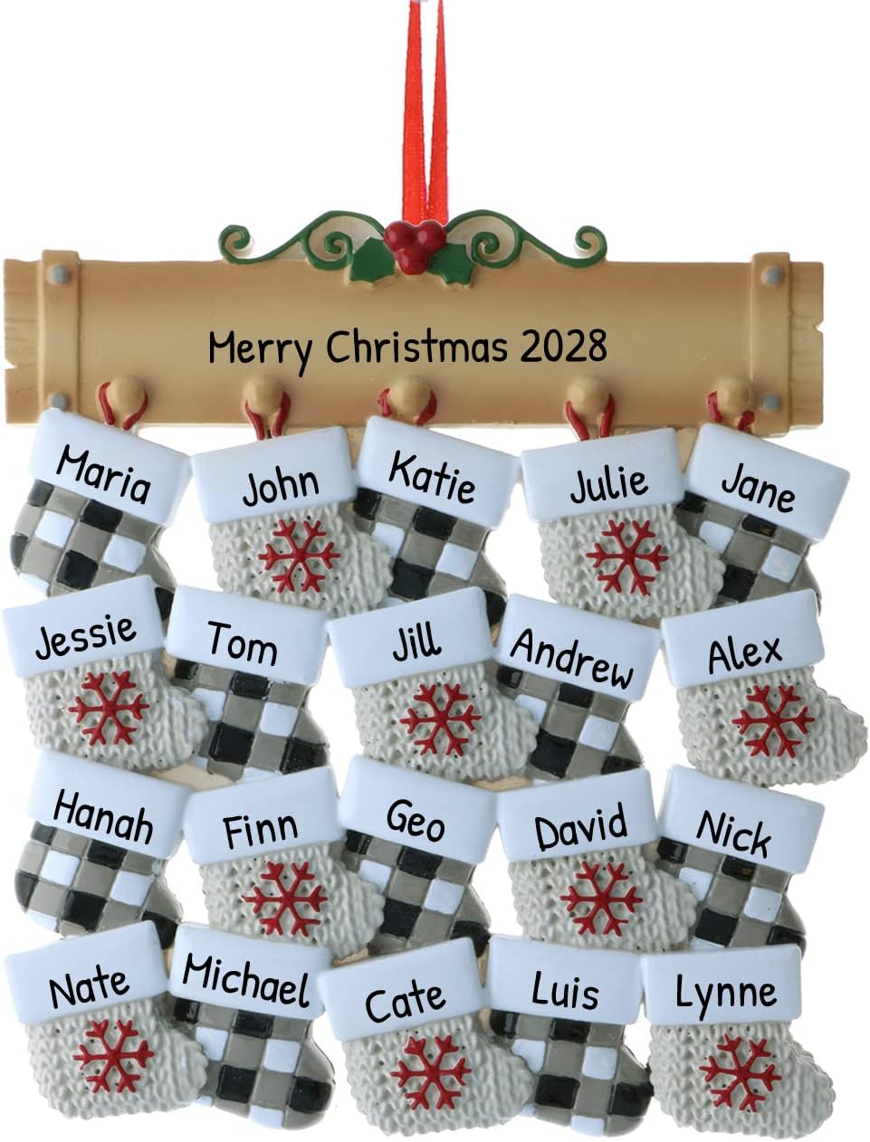 3D Stockings Family of 20 Ornament 2025 Personalized Family Christmas Ornaments 2025 | Holiday