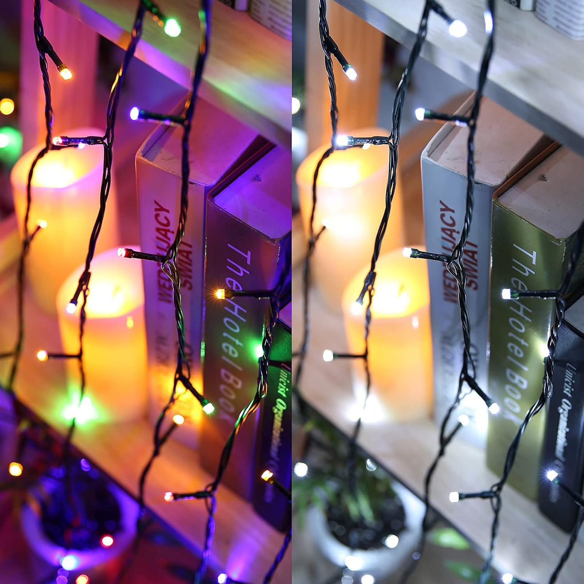 Joomer Color Changing Christmas Lights, 2 Pack Total 144FT 400 LED 12 Modes Solar String Lights