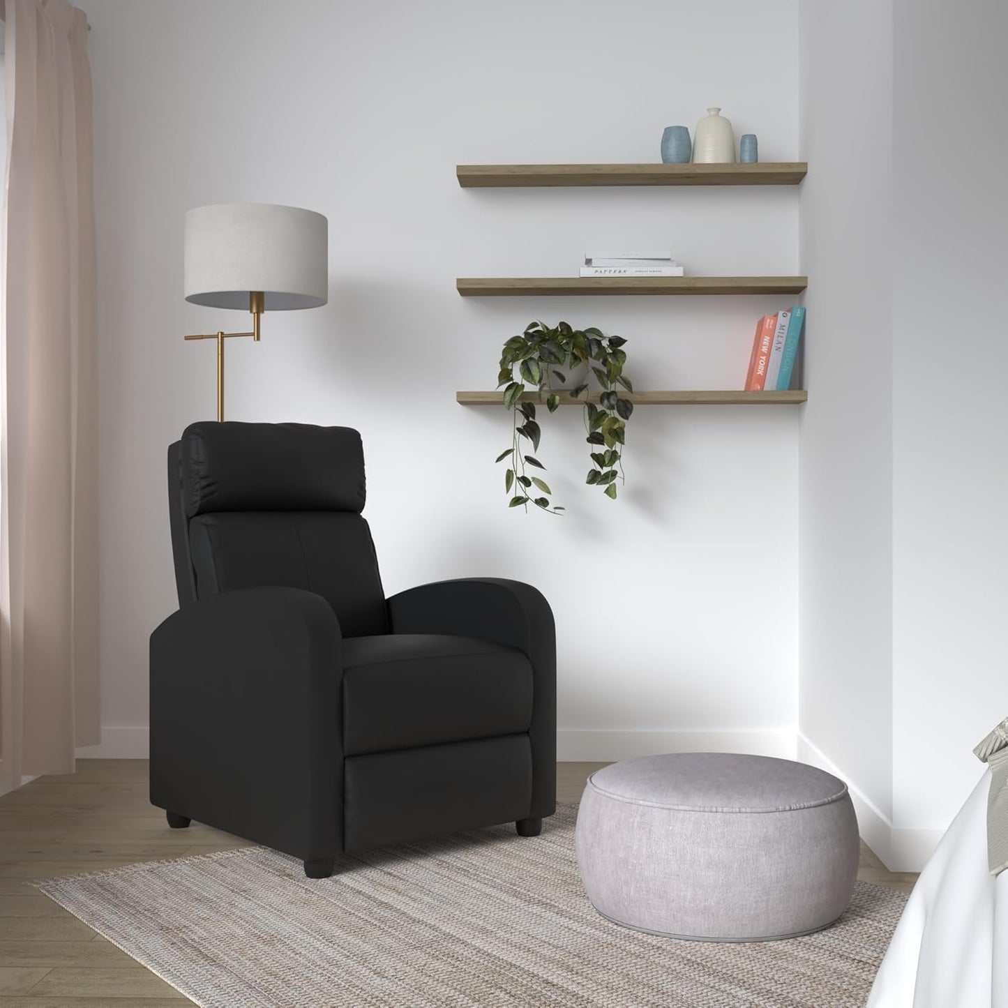 BestMassage | Recliner Chair | with 2 Point Massage Function | Black | with Lumbar Support