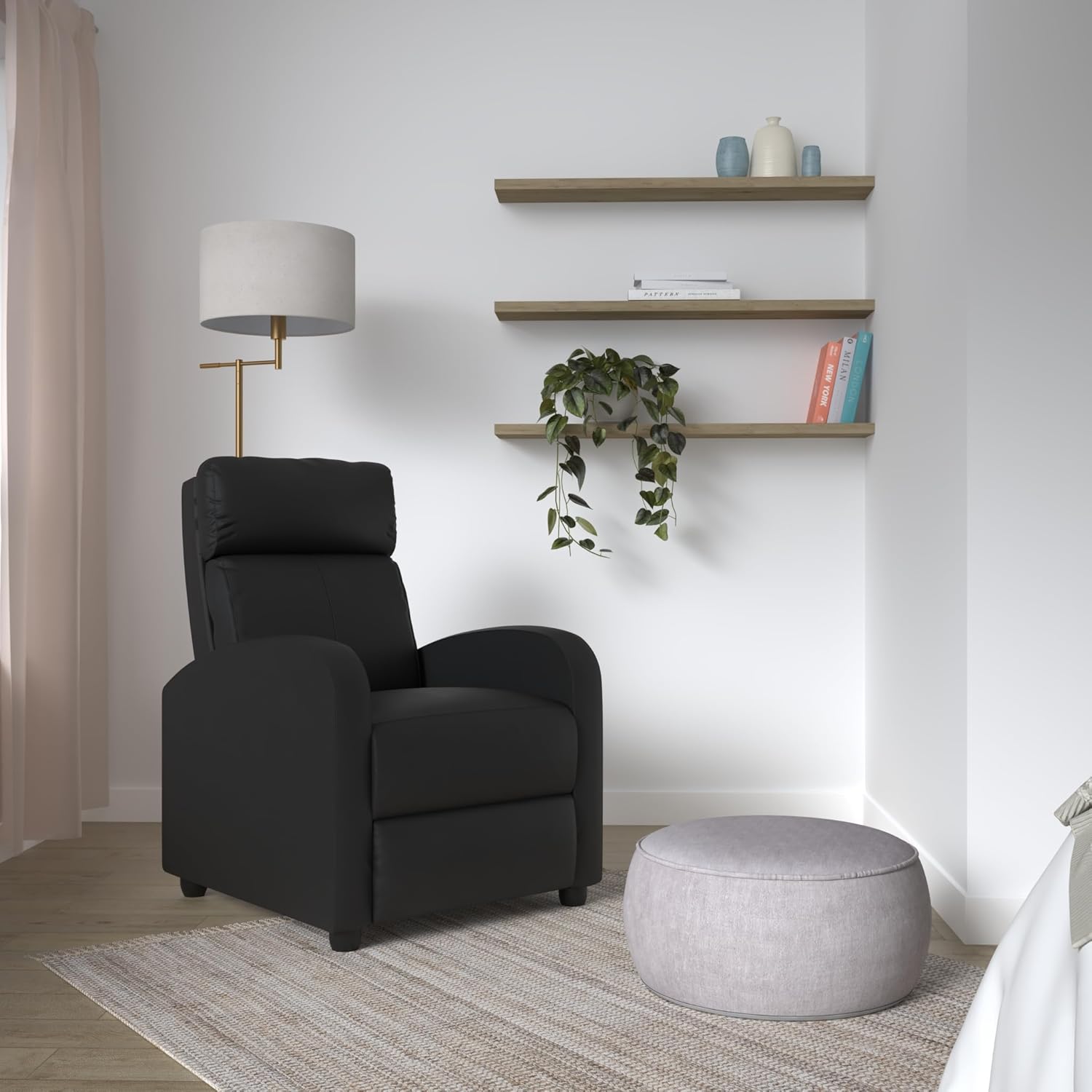 BestMassage | Recliner Chair | with 2 Point Massage Function | Black | with Lumbar Support