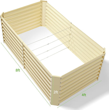 Land Guard 8×4×2ft Galvanized Raised Garden Bed, Planter Boxes Outdoor, Raised Garden Beds Outdoor