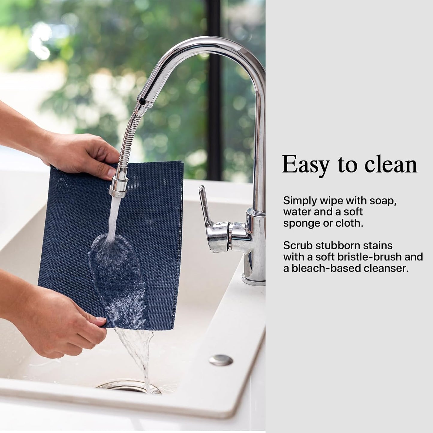 Placemats Set of 6 - Easy Clean Woven Vinyl Placemats for Dining Table, Indoor/Outdoor Place Mats