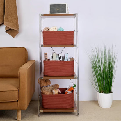 Large Storage Baskets for Shelves, Closet Organizers Bins for Clothes Blanket Towels, Baby Nursery