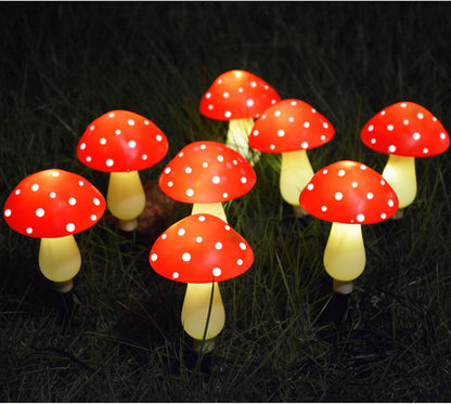 8-Pack Red Solar Mushroom Lamp, 8 Modes, Outdoor Waterproof, for Garden Decor, Christmas