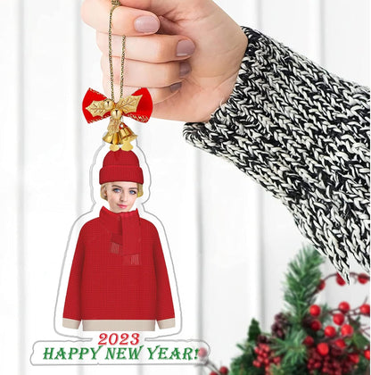 Personalized Christmas Ornament 2025 with Your Photo, Custom Face Ornament 2D Photo Acrylic for