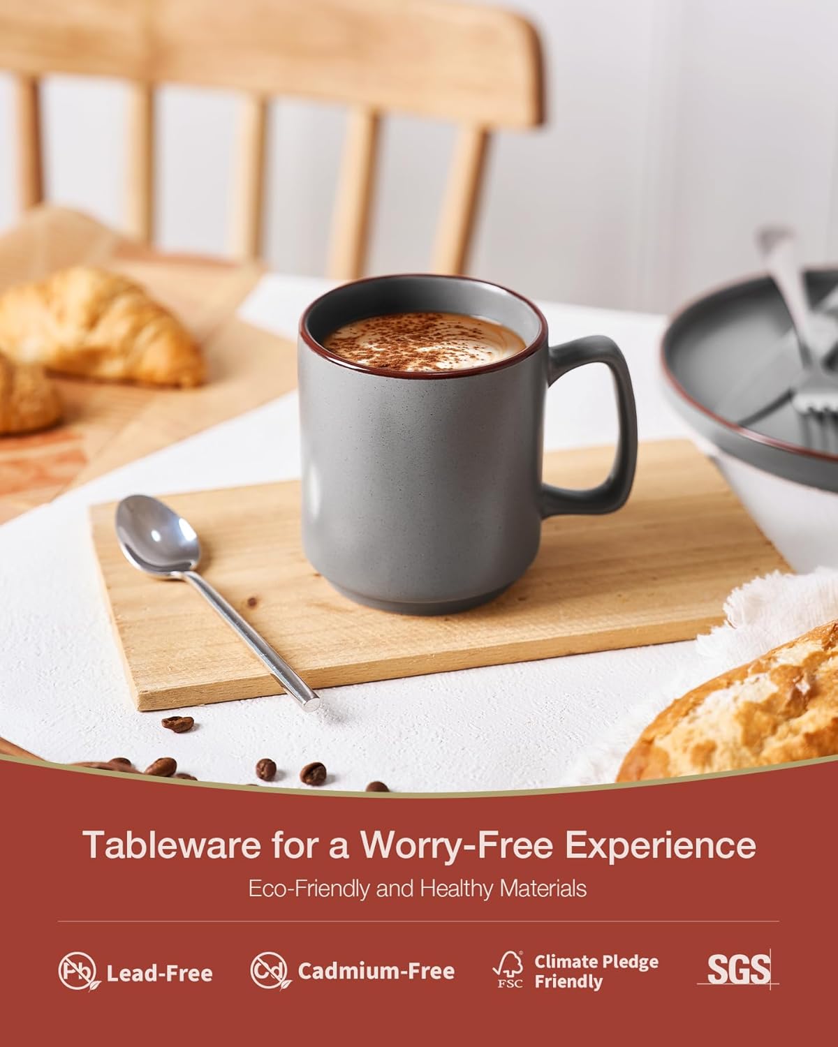 famiware Coffee Mugs Set of 6, Nebula 14oz Coffee Mugs, Ceramic Cup Set with Handle for Latte, Tea