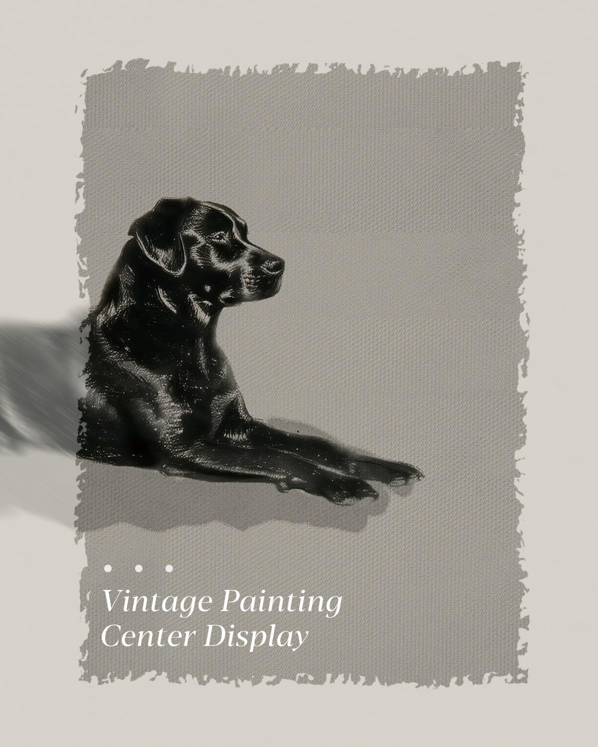 HUARCEY Gold Framed Vintage Wall Art Black Dog Wall Decor Minimalist Animal Art Pictures Room Decor