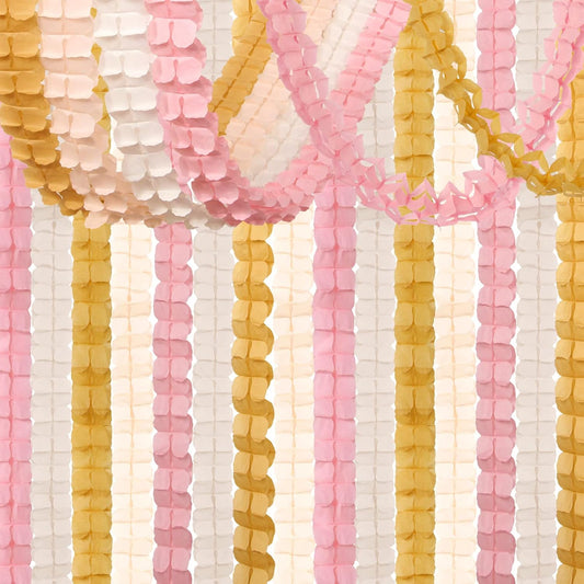 Pink-Peach Gold Party-Decorations Streamers-Garland - 12pcs 4-Leaf Clover Paper Streamer,Bridal