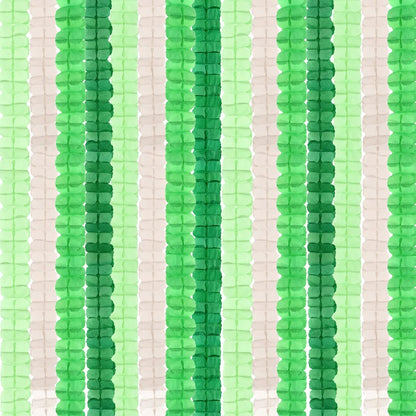 Green-White Party Decorations Streamers Garland - 157Ft Four-Leaf Clover Hanging Banner, Jungle