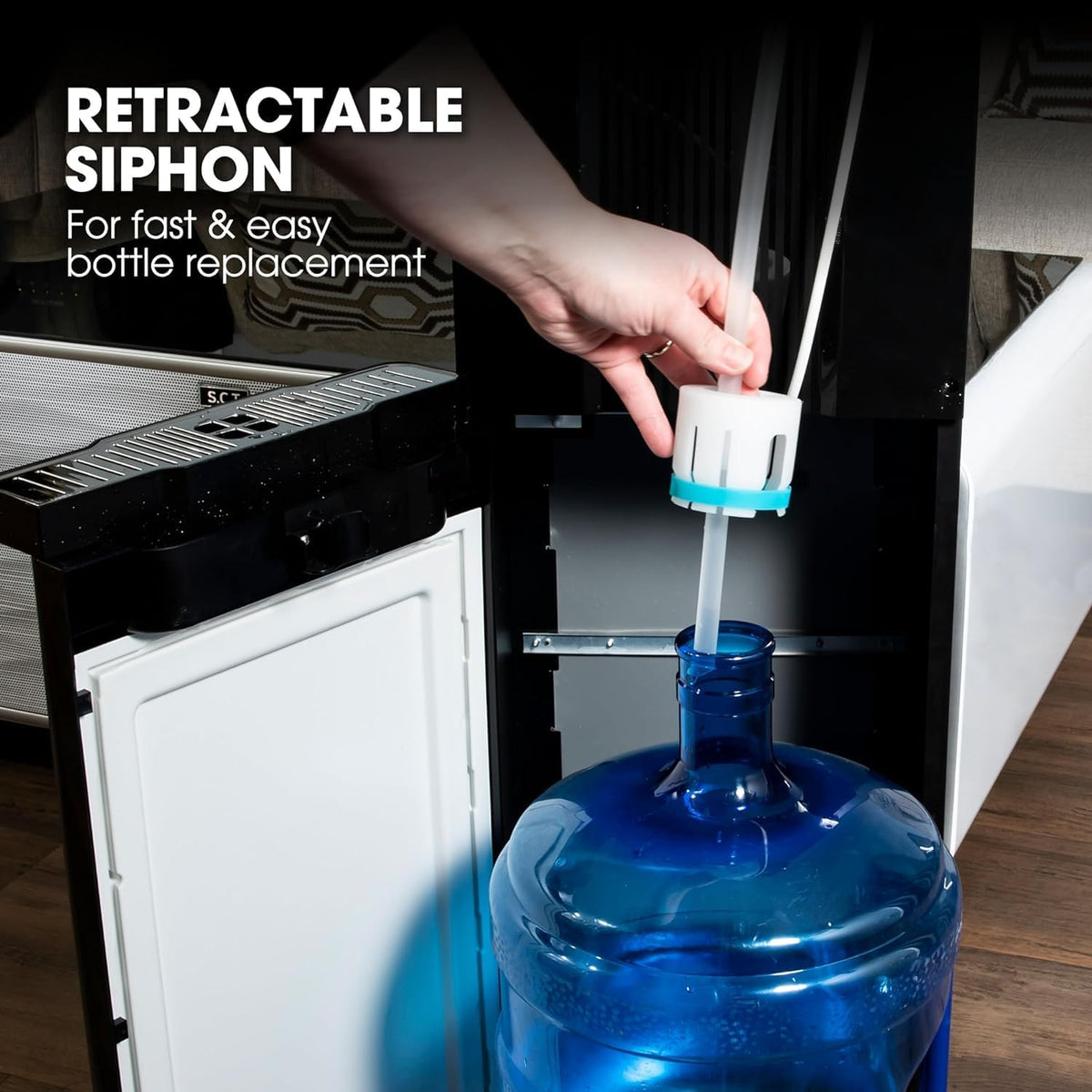 2 in 1 Bottom Load Water Cooler Dispenser with Ice Maker for 3 Gallon Bottle 17lbs Daily Capacity