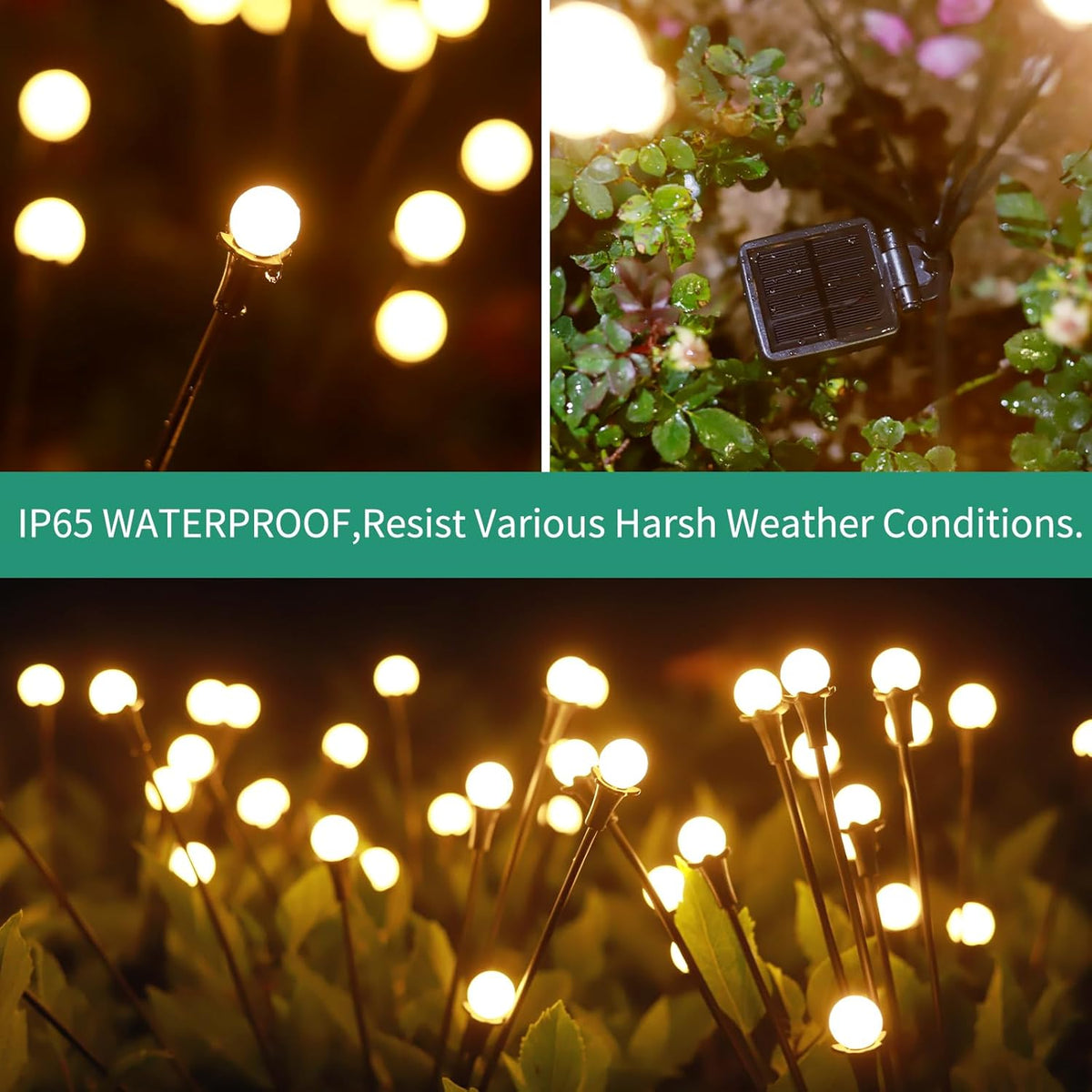 Solar Lights Outdoor Waterproof, 2 Packs 16LED, Solar Garden, Patio, Garden Decor, Patio Decor