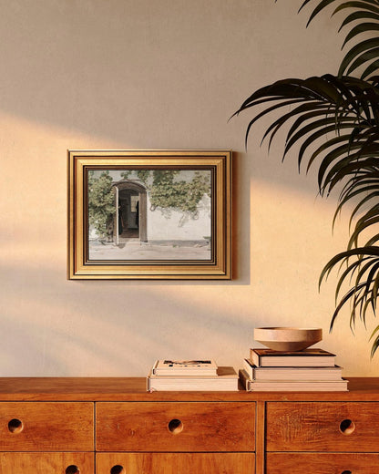 HUARCEY Gold Framed Vintage Wall Art Vineman Climbing The Walls Farmhouse Wall Decor Opening Door