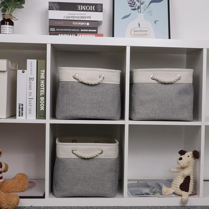 Bidtakay Baskets Set of 3 Storage Baskets for Organizing Large Fabric Storage Bins for Shelves