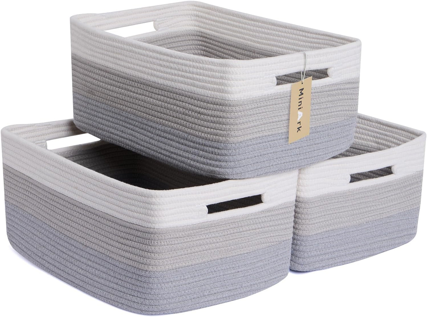 Large Storage Baskets for Shelves, Closet Organizers Bins for Clothes Blanket Towels, Baby Nursery