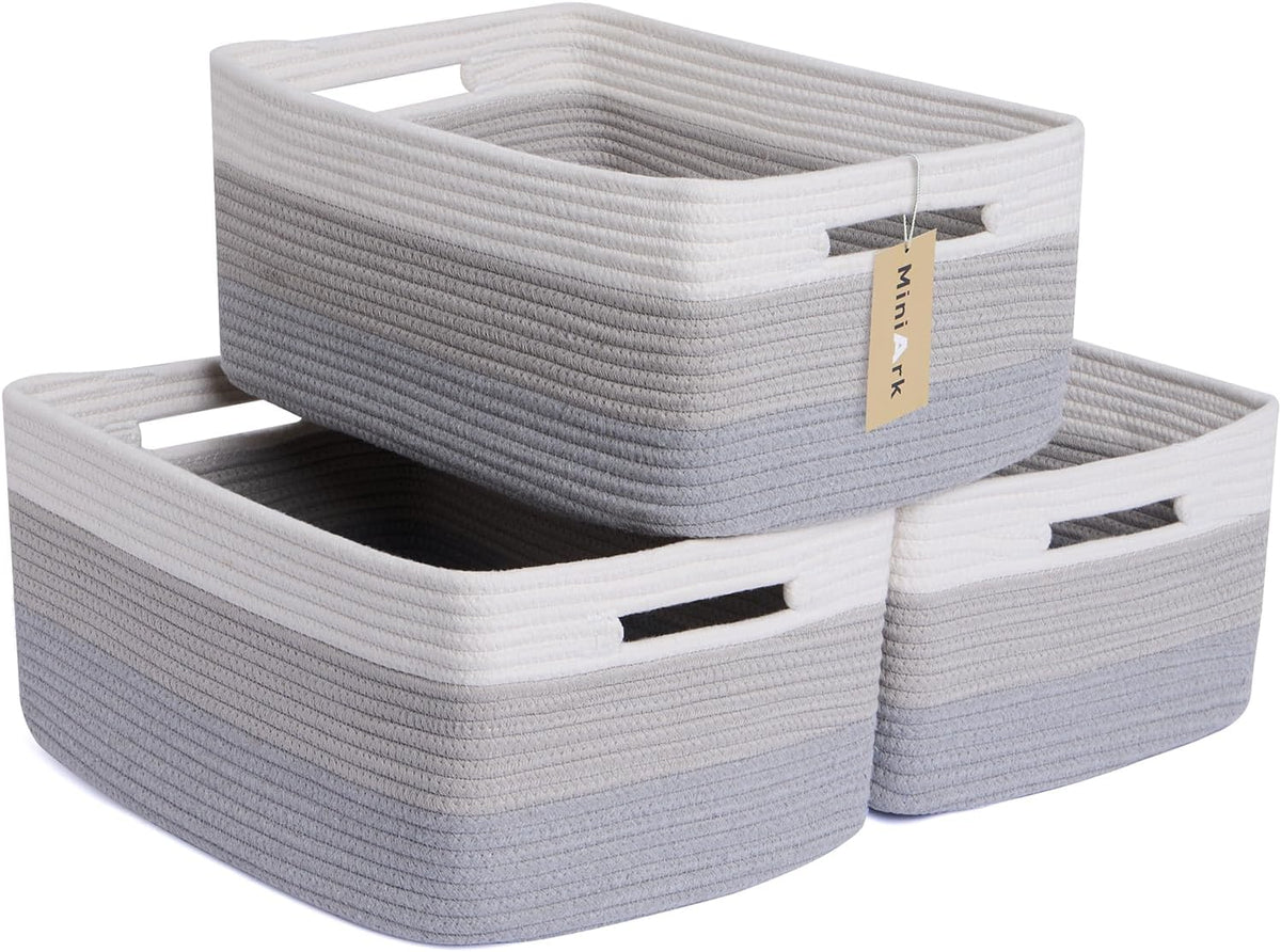 Large Storage Baskets for Shelves, Closet Organizers Bins for Clothes Blanket Towels, Baby Nursery