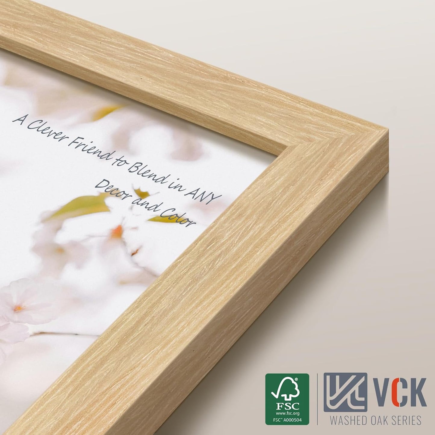 VCK 14x22 Picture Frame Set of 3 - Oak, Natural Solid Wood Poster Frames, Wall Gallery Frame