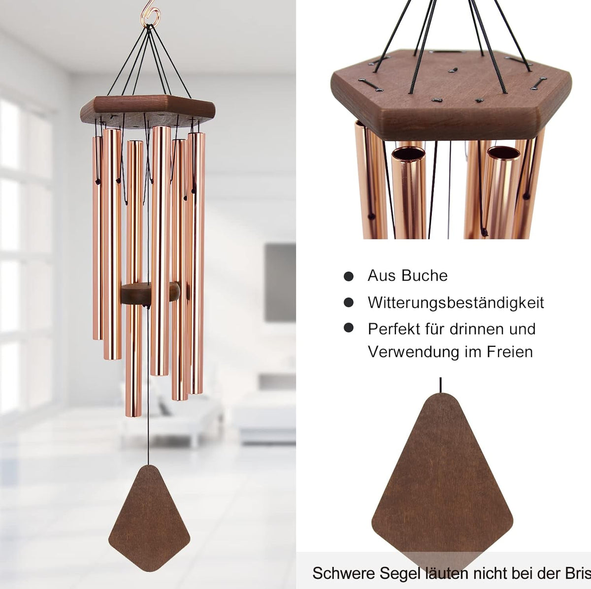 Memorial Wind Chimes for Outside, Wind Chime Outdoor Deep Tone, Sympathy Wind-Chime Personalized