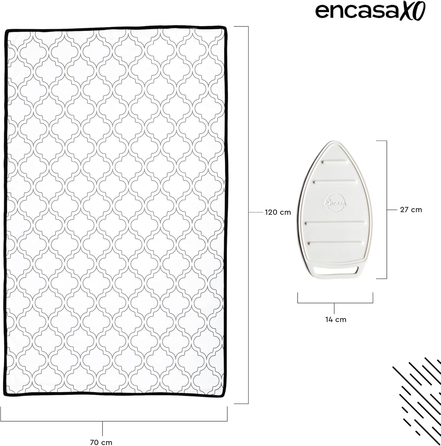 Encasa Homes Ironing Mat/Pad (Large 48"x28") with 3mm Padding & Silicone Iron Rest for Steam