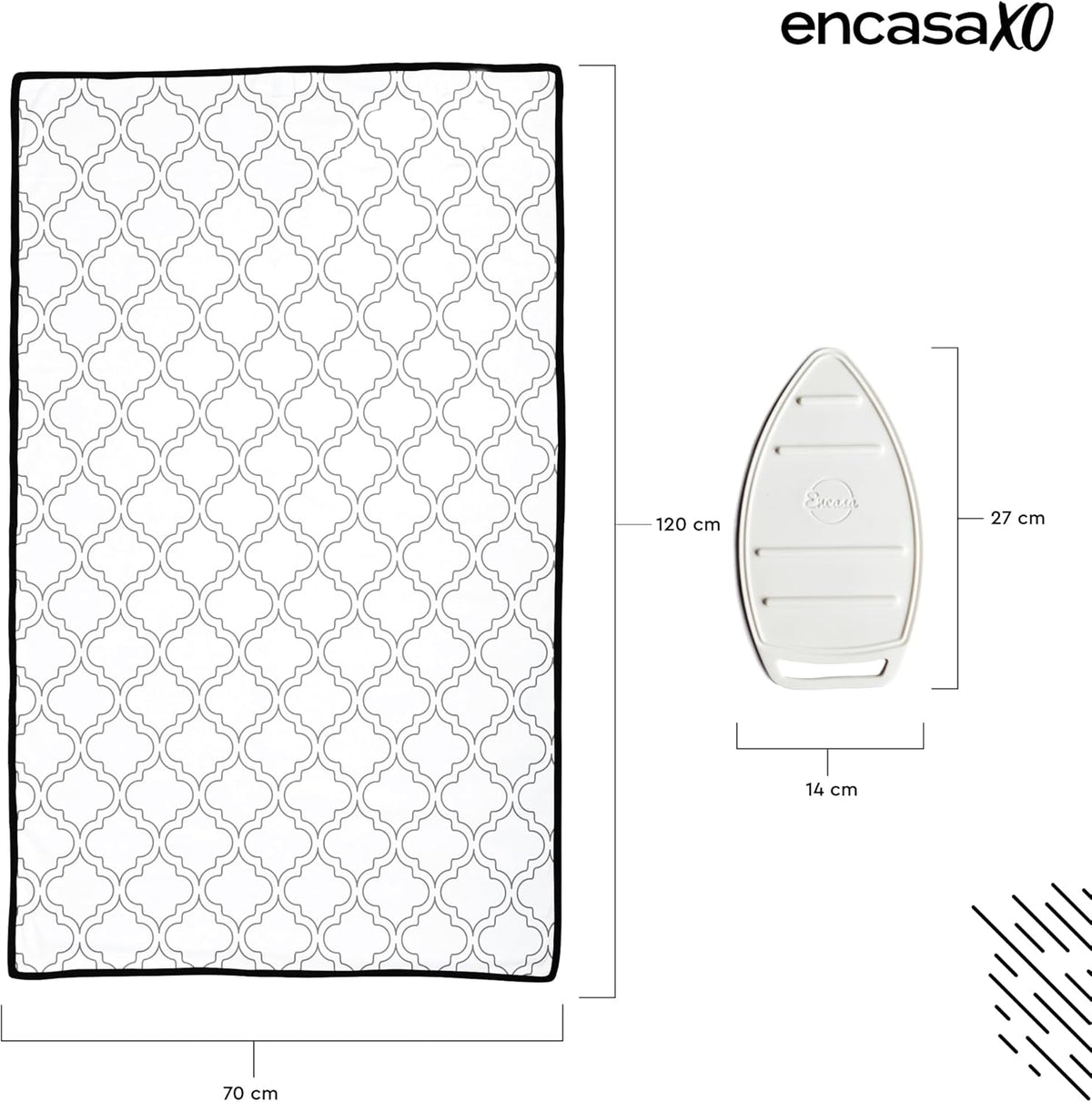 Encasa Homes Ironing Mat/Pad (Large 48"x28") with 3mm Padding & Silicone Iron Rest for Steam