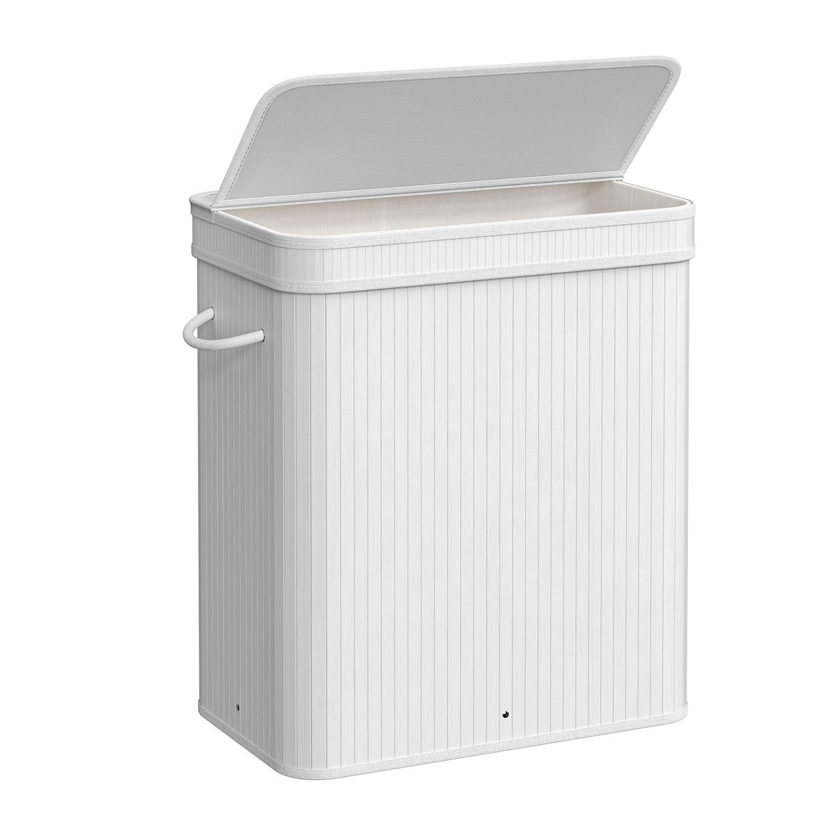 SONGMICS Laundry Hamper with Lid, Bamboo Laundry Basket, Removable Machine Washable Laundry Basket