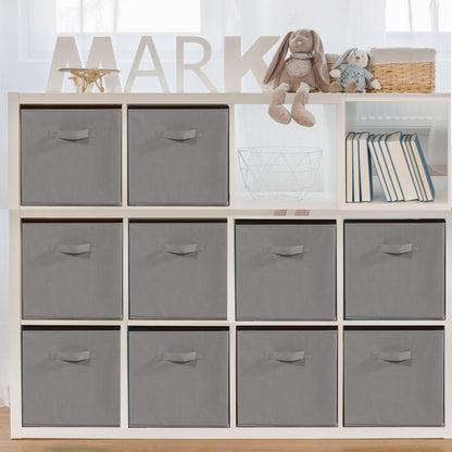 STORAGEIDEAS 11x11 Storage Bins, Set of 10 Storage Cubes, Collapsible Cube Storage Bins, Fabric