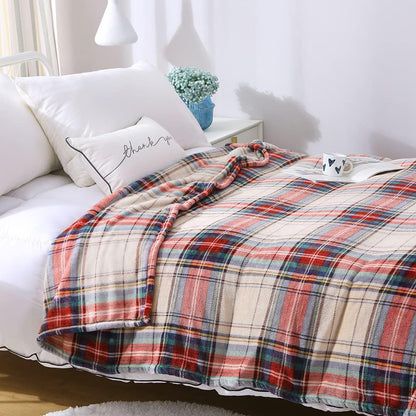 MERRYLIFE Plaid Throw Blanket for Couch | Soft Decorative Ultra-Plush Colorful| Throw Size Travel