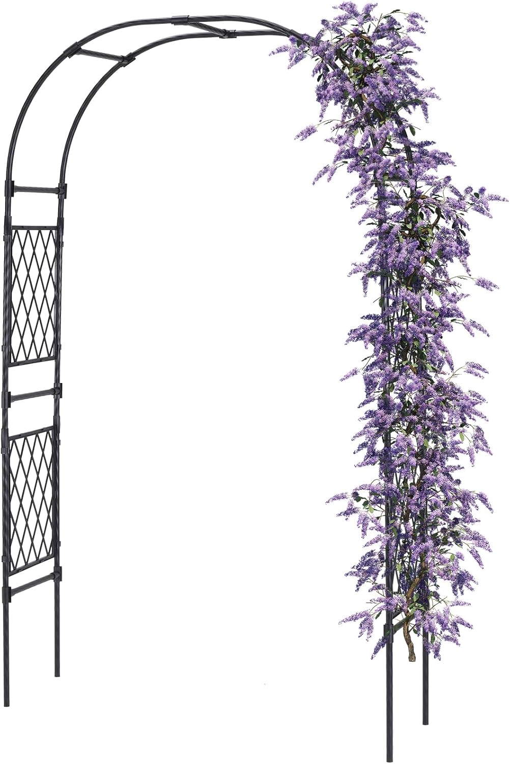 Lalahoni Garden Arch Arbor Trellis, 8ft Tall Outdoor Archway for Climbing Plants, Durable Garden