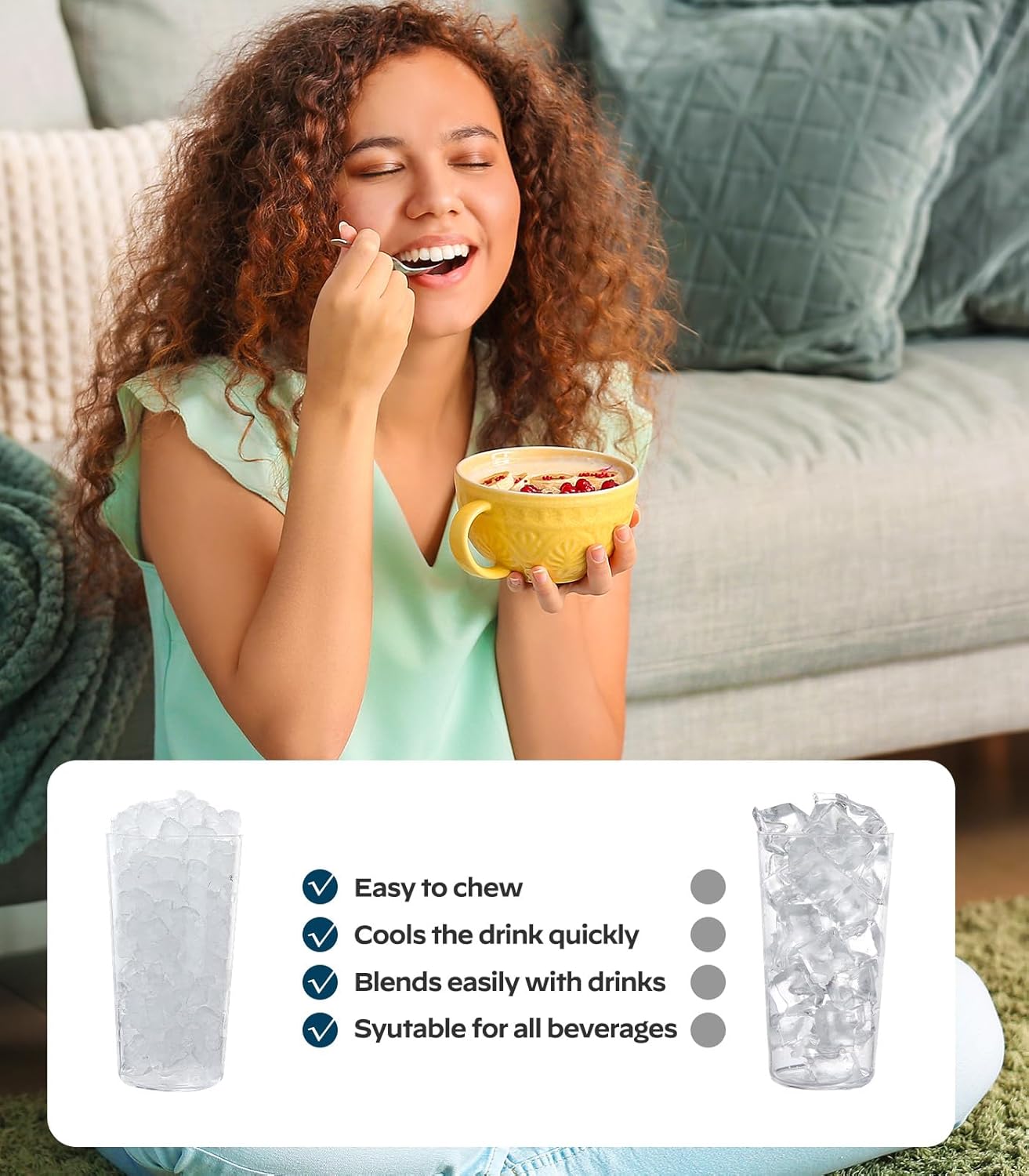 Nugget Ice Maker Countertop, Silonn Chewable Pellet Ice Machine with Self Cleaning Function, Pebble