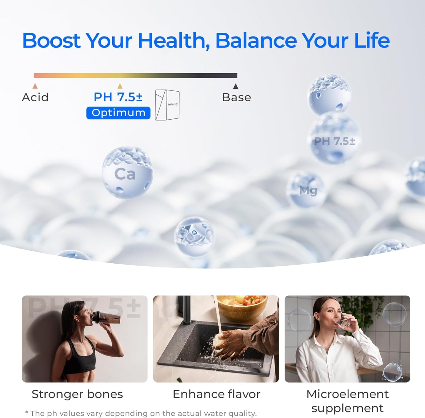 Waterdrop X16-Alkaline Tankless Reverse Osmosis System, NSF/ANSI 42&58&372 Certified, 1600 GPD RO
