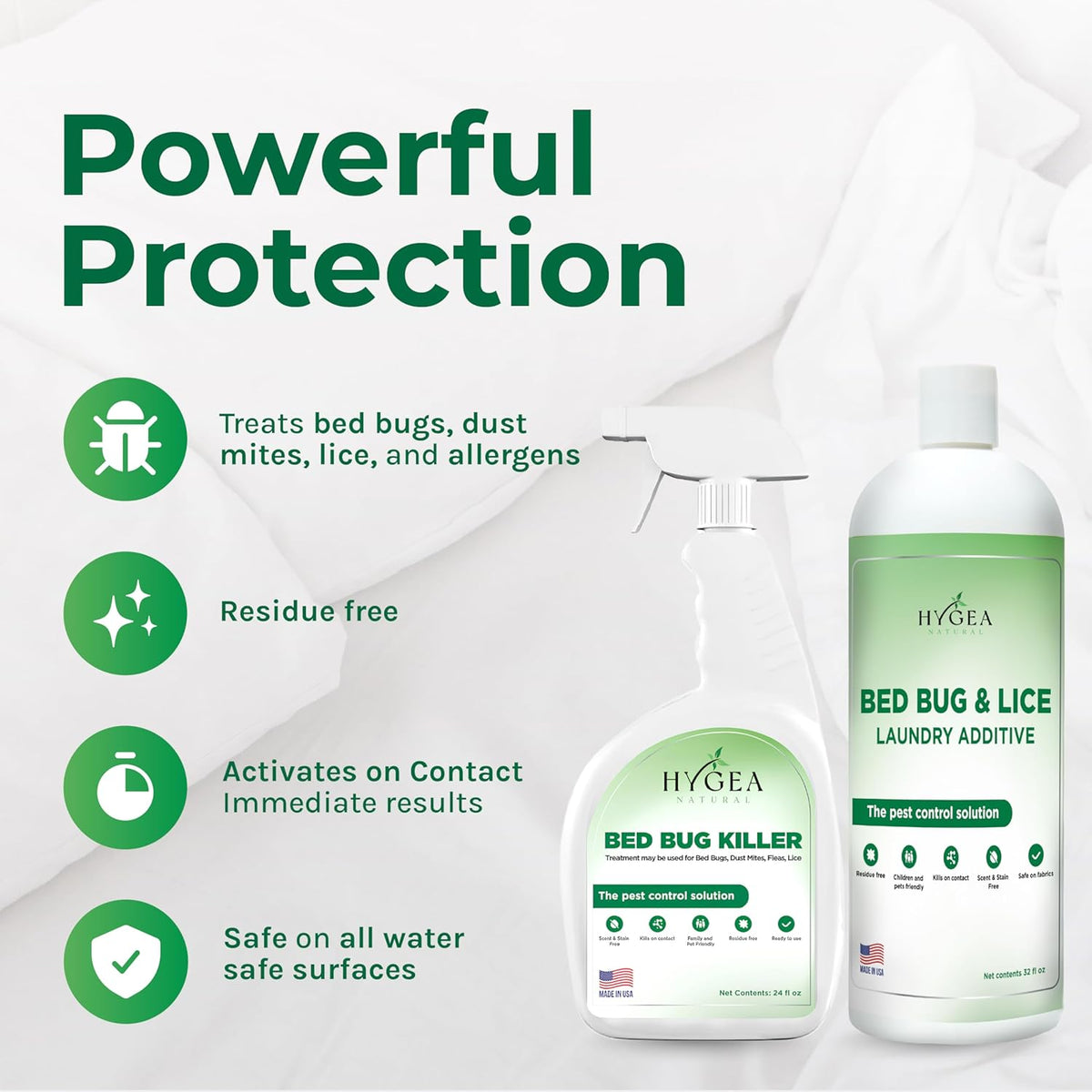 Bed Bug & Lice Elimination Combo Kit - Includes 24 oz lice & Bed Bug Spray and 32 oz Lice & Bed Bug