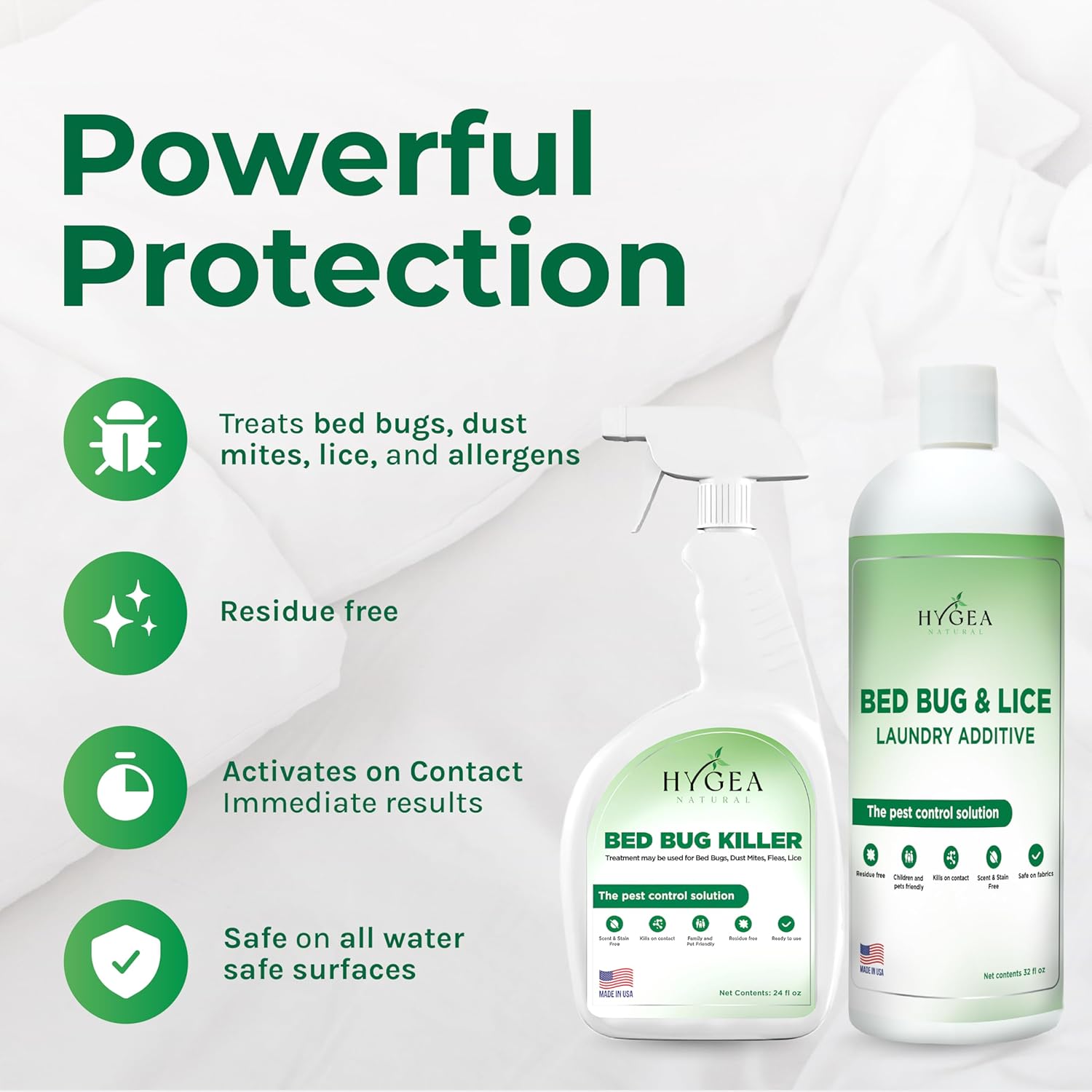 Bed Bug & Lice Elimination Combo Kit - Includes 24 oz lice & Bed Bug Spray and 32 oz Lice & Bed Bug