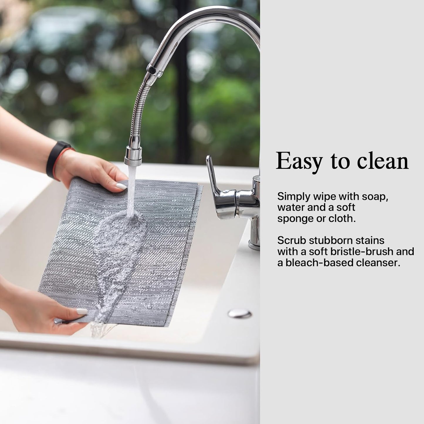 Placemats Set of 12 - Easy Clean Woven Vinyl Placemat for Dining Table, Indoor/Outdoor Place Mats