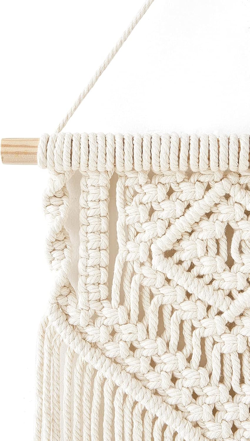 Dahey 2 Pcs Macrame Wall Hanging Small Woven Tapestry Wall Art Decor - Beautiful for Boho Home Dorm