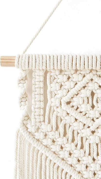 Dahey 2 Pcs Macrame Wall Hanging Small Woven Tapestry Wall Art Decor - Beautiful for Boho Home Dorm