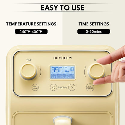 BUYDEEM F51 8-in-1 Air Fryer 4.2QT, Retro Countertop Airfryer Oven with Visible Window, Shake